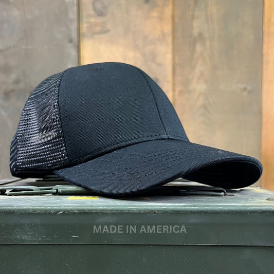 Blank Black Trucker Hat | USA Made