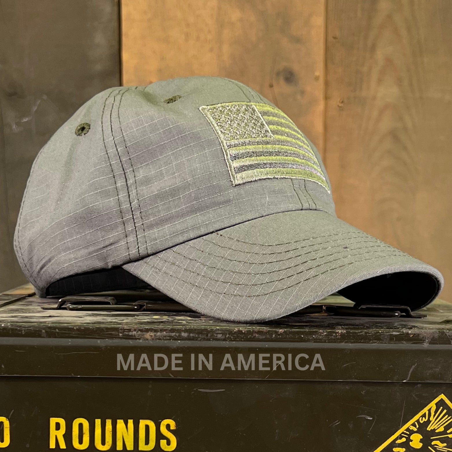 Foliage Green American Flag Hat Made In USA The American Hat Company